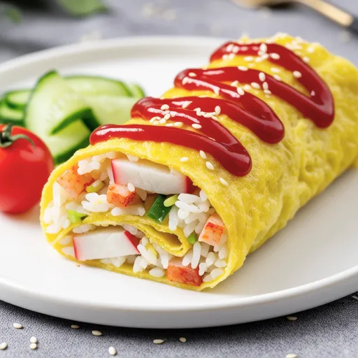 Egg Roll Rice Bento without Seaweed