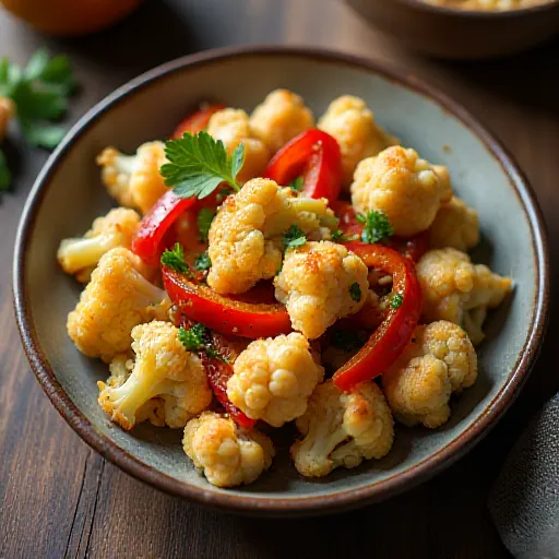 Обжарка курицы и цветной капусты