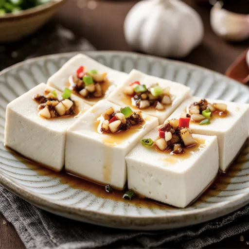 Garlic Oil Shirasu Topped Cold Tofu