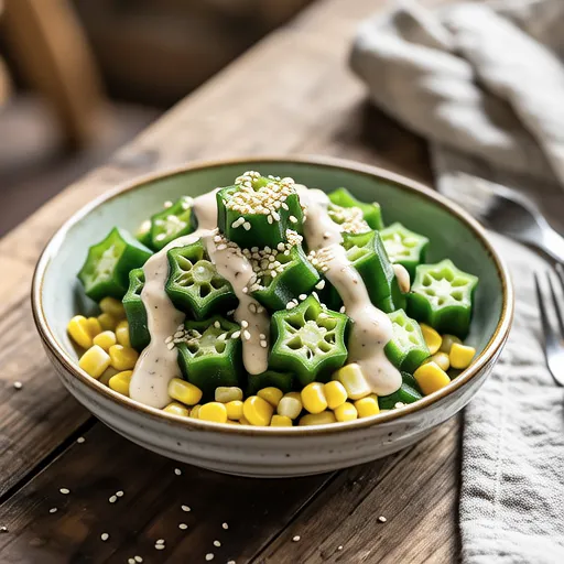 Okra and Hijiki Sesame Mayo Salad