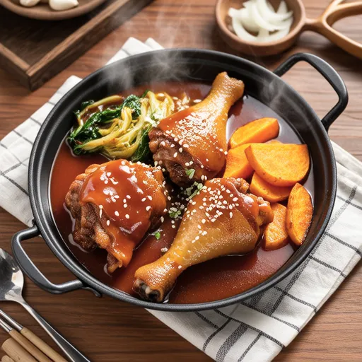 Dak Galbi with Chicken, Cabbage, and Sweet Potato