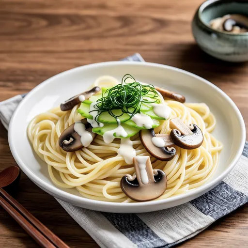 Kabuto and Aonori Tarako Cream Pasta