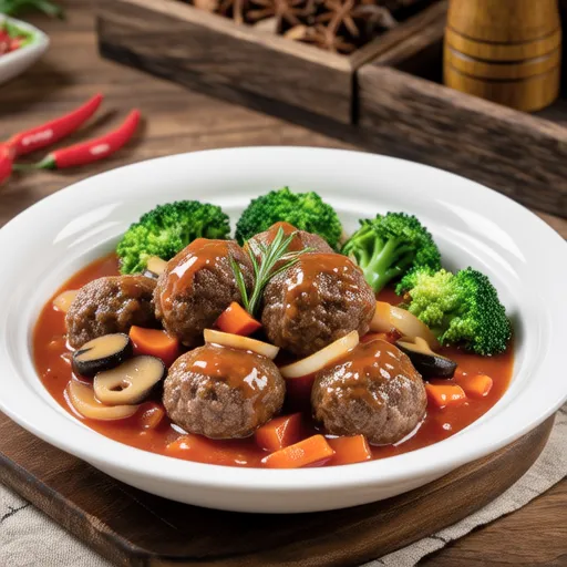 Beef Balls and Broccoli Tomato Stew