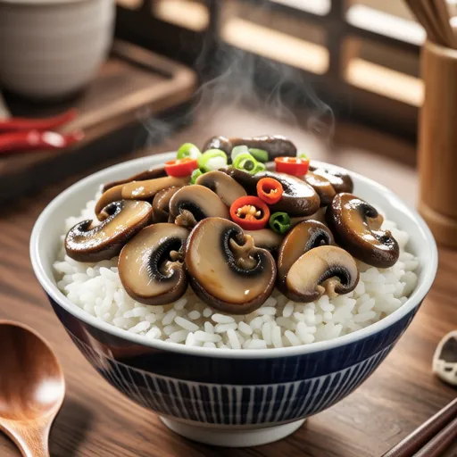 Sauteed King Oyster Mushroom Rice Bowl