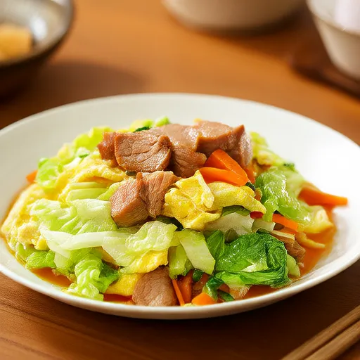 豚肉とキャベツの卵炒め