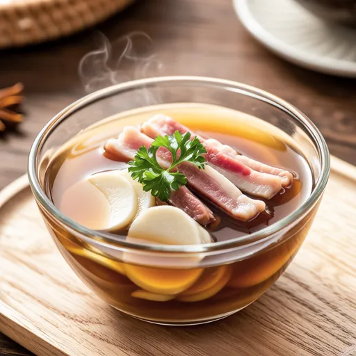 Gobou and Bacon Consomme Soup