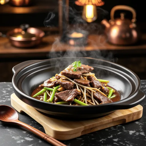 Beef and Bean Sprout Oyster Stir-fry