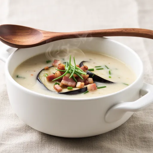 Eggplant and Bacon Consommé Soup