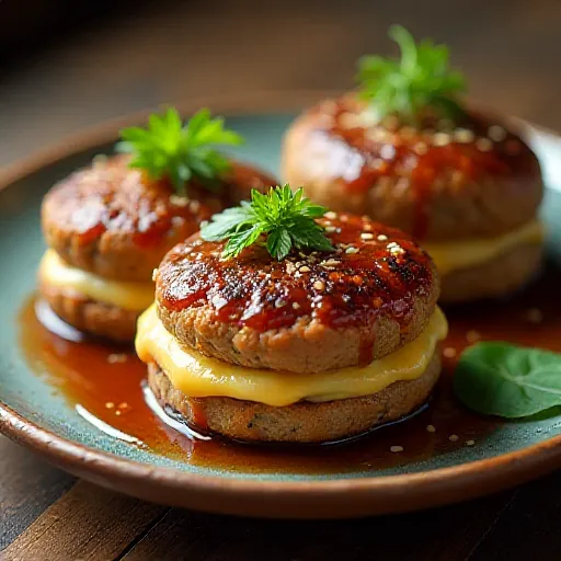 Cheese-Stuffed Shiso Pork Burgers