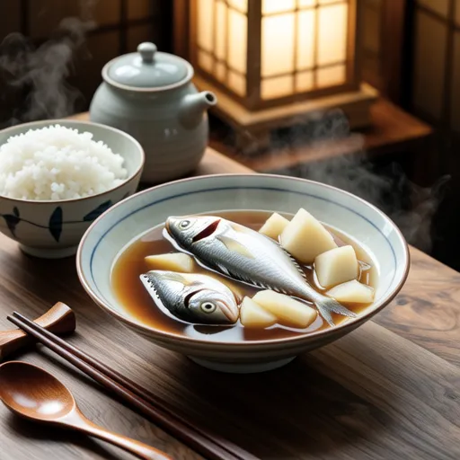 Simmered Sardines and Daikon with Ume