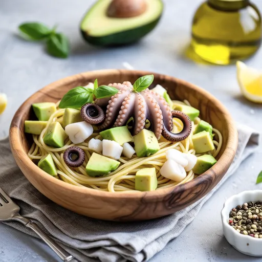 Avocado and Octopus Cold Pasta