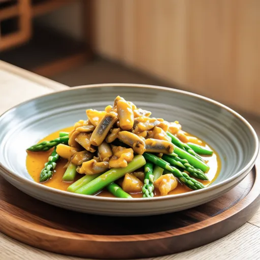 Asparagus and Canned Mackerel Curry Stir-fry