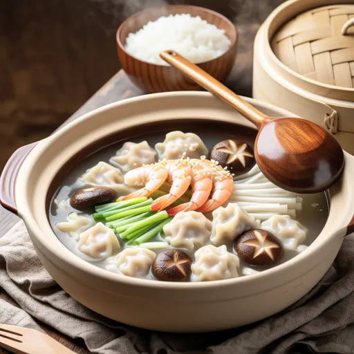 Shrimp and Cabbage Hot Pot with Mushroom