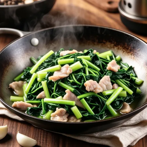 Spinach and Cabbage Oyster Stir-fry