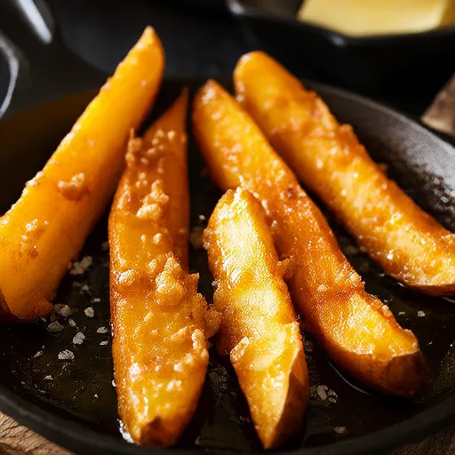 Palitos de batata-doce com mel