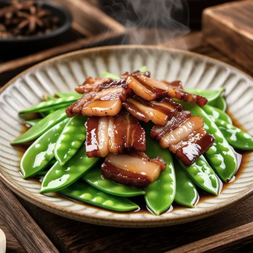Sweet and Spicy Stir-fried Snow Peas and Pork