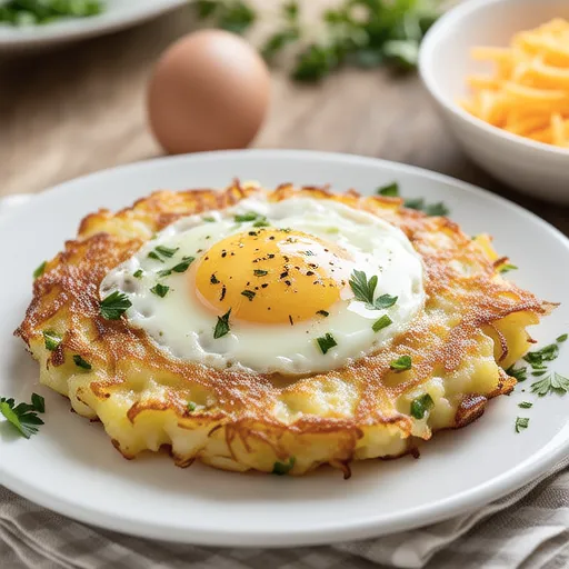 Potato Pancake with Egg and Cheddar Cheese