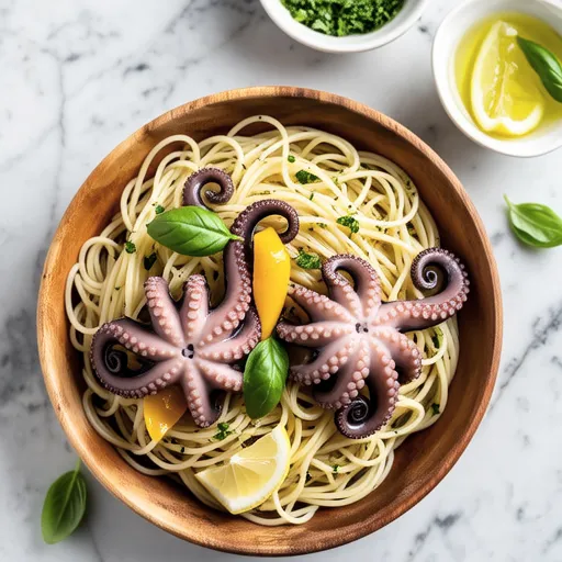 Paprika and Octopus Cold Pasta