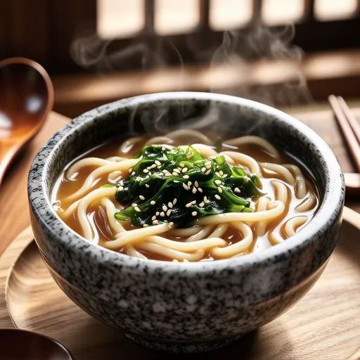 Negi and Wakame Glass Noodle Soup