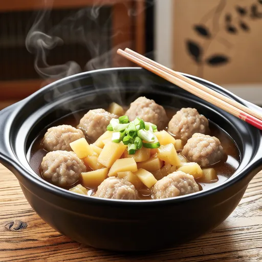 Simmered Chicken Meatballs and Daikon Radish