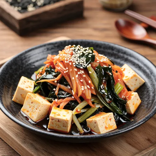 Wakame and Tofu Kimchi Salad