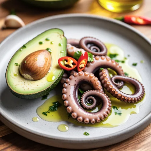 Avocado and Octopus Ajillo