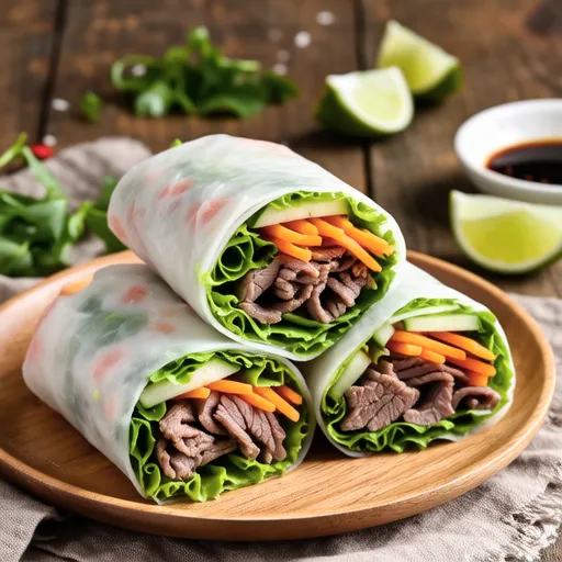 Fresh Beef Salad Wraps