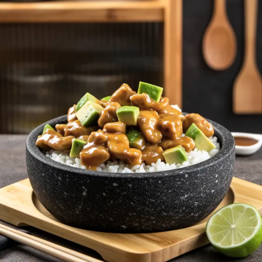 Avocado Chicken with Wasabi Soy Sauce Stir-fry
