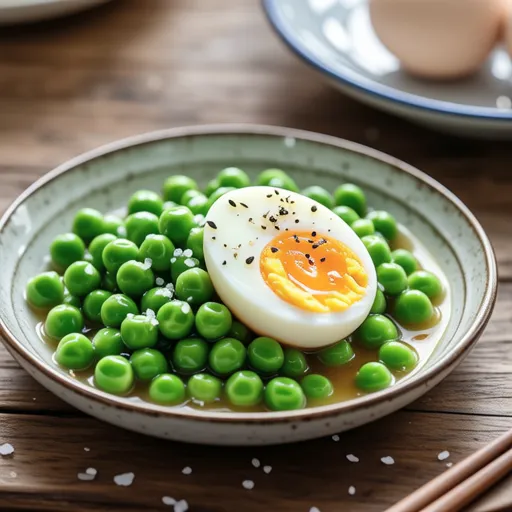 Green Peas and Egg Stir-fry with Salted Kombu