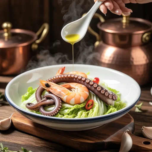 Seafood and Chinese Cabbage Ajillo