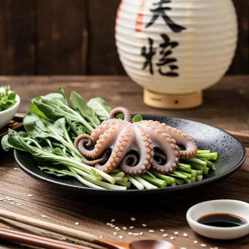 Octopus and Kujo Green Onion with Vinegar Miso Dressing