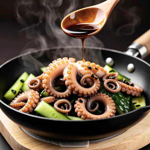 Garlic Soy Sauce Stir-fried Octopus and Cucumber