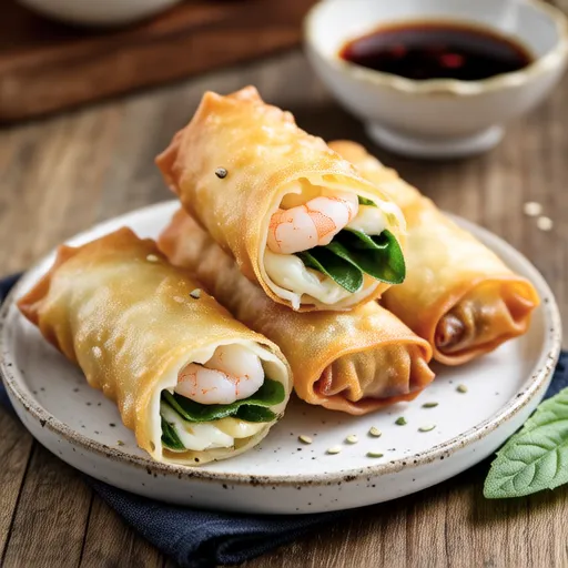エビとしそチーズの春巻き