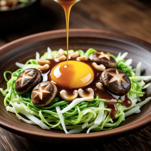 Cabbage and Shimeji Mushroom Egg Drop Sauce