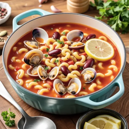Tomato Pasta Soup with Canned Clams