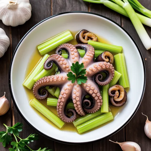 Celery and Octopus Garlic Stir-fry