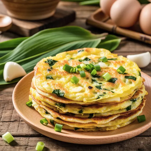 Perilla Leaf Spam Egg Pancakes
