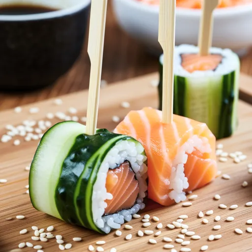 Cucumber and Salmon Stick Onigiri