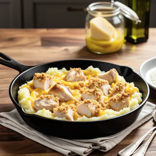 Potato and Chicken Mustard Gratin