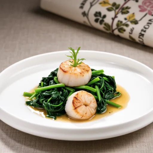 Sauteed Scallops and Spinach