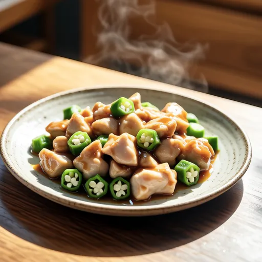Okra and Myoga Microwave Tsukune