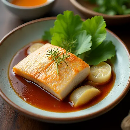 Salt Koji Simmered Yellowtail and Turnip