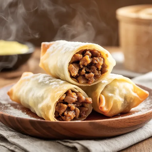 Nira and Minced Meat Spring Rolls