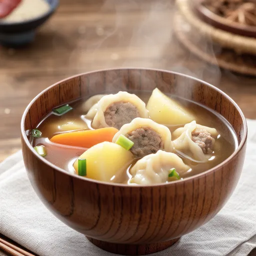 Potato Mochi Pork Soup