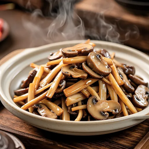Soy Sauce Stir-fried Enoki Mushroom and Onion