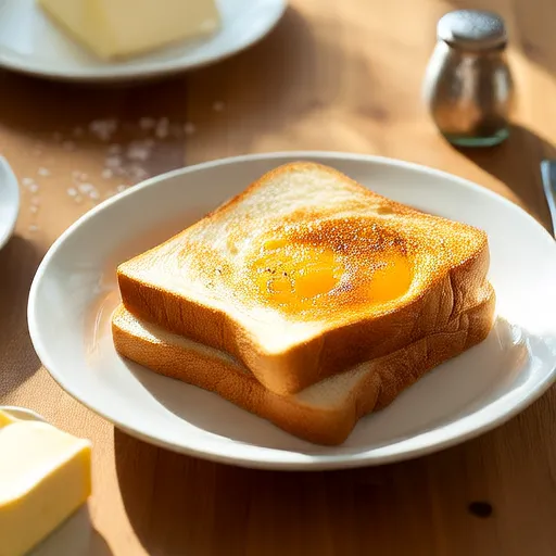 Жареное яйцо и тост