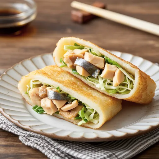 Grilled Stuffed Tofu Pockets with Mackerel and Cabbage