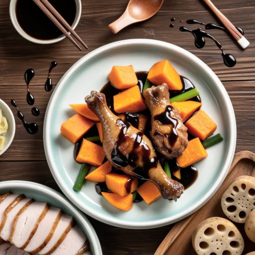 Root Vegetables with Black Vinegar Chicken