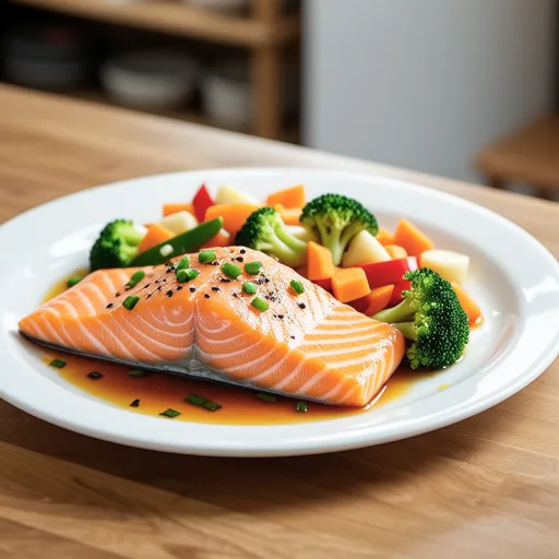Salmon and Cut Vegetables Miso Butter Stir-fry
