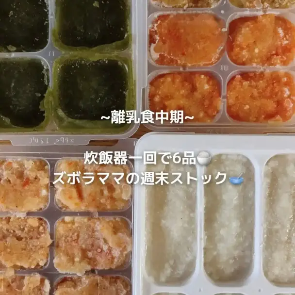 炊飯器で簡単！離乳食中期6品ストック
